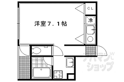 プロスペクト下鴨 ワンルームの間取図画像