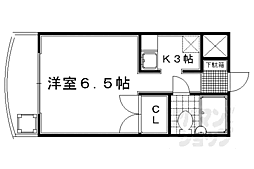 ベレビューハウス北白川 1Kの間取図画像