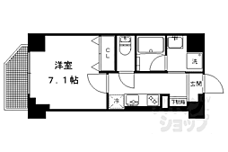 ベラジオ京都一乗寺3 1Kの間取図画像