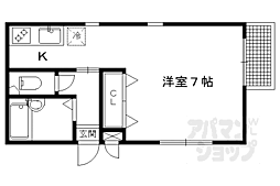 北白川BCBGCLUB 1Kの間取図画像