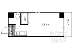 麒麟館 ワンルームの間取図画像