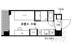 キャンパスヴィレッジ京都一乗寺 ワンルームの間取図画像