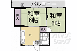 セントラル一乗寺 2DKの間取図画像