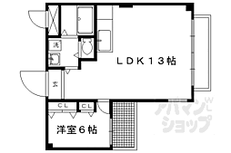 プチ・ドエル修学院 1LDKの間取図画像