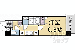 ヴィラ岡崎神宮 1Kの間取図画像