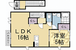 松岡アパート 1LDKの間取図画像