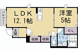 松岡アパート 1LDKの間取図画像