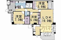 エル・パークスクエア京都鴨川 3LDKの間取図画像