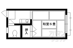コーポ足立 1Kの間取図画像