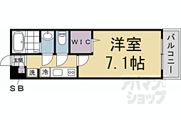 クレール北白川 1Kの間取図画像