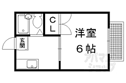 ヴィラカケハシA棟 1Kの間取図画像