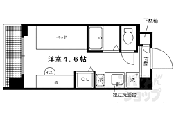 キャンパスヴィレッジ京都一乗寺 ワンルームの間取図画像