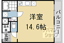 百万遍ハイツ ワンルームの間取図画像