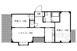 ノーベルテラス稔 2LDKの間取図画像