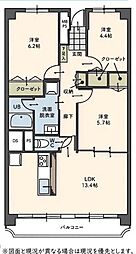 検見川ガーデンハイツ2棟 3LDKの間取図画像