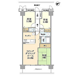 西船橋リリエンハイム弐番館 3LDKの間取図画像
