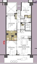 エステ・スクエア千葉イーストスクエアA棟 3LDKの間取図画像