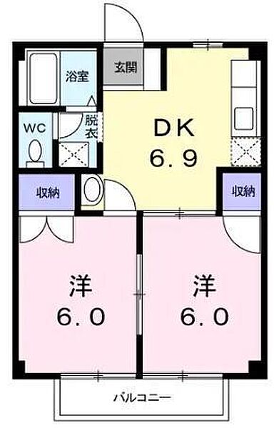 ハイツ運動公園 106｜岡山県備前市伊部(賃貸アパート2DK・1階・40.04㎡)の写真 その2