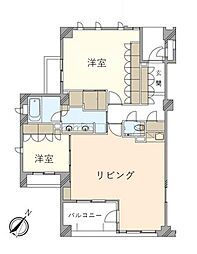 プラウド山手町 2LDKの間取図画像