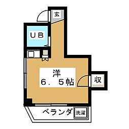 ドエル早坂 ワンルームの間取図画像
