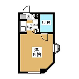 コムデ・ビュー ワンルームの間取図画像