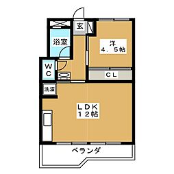 ヴィラ大森園 1LDKの間取図画像