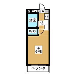 エクセルハイム中延 ワンルームの間取図画像