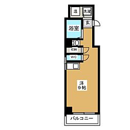 シルバープラザ麻布十番 ワンルームの間取図画像