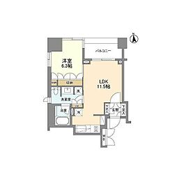 LaSante麻布十番 1LDKの間取図画像
