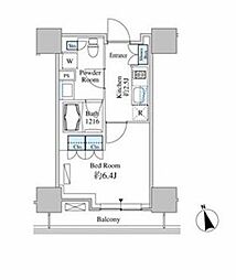 ベルファース芝浦タワー 1Kの間取図画像