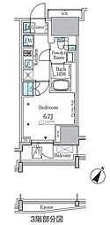 ラテスト白金台 1Kの間取図画像