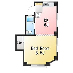 大津ビル 1DKの間取図画像