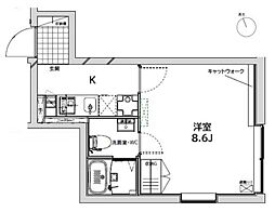 LIFEEDcreal広尾 1Kの間取図画像