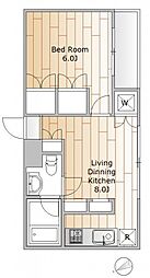 クリスタルMU広尾 1DKの間取図画像