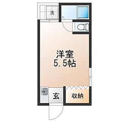 恵比寿セントラル ワンルームの間取図画像