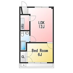 トキワマンション 1LDKの間取図画像