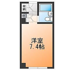 六本木ユニハウス ワンルームの間取図画像