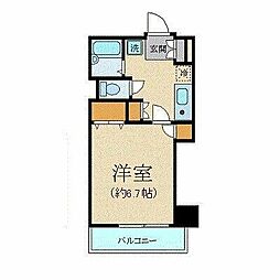 ヴェルト五反田西 1Kの間取図画像