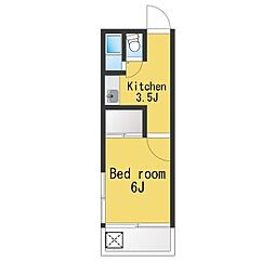 ハイスカイ山王 1Kの間取図画像