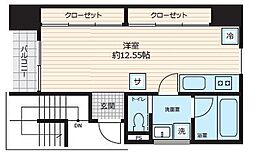 SCENE.Meguro Sauna Residence ワンルームの間取図画像