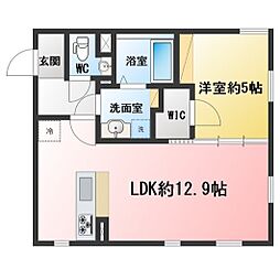 レピュア目黒本町レジデンス 1LDKの間取図画像