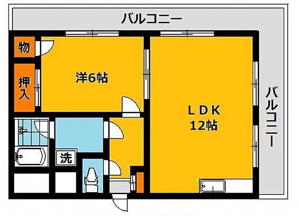 メゾンドベル1 401号室｜栃木県宇都宮市平松本町(賃貸マンション1LDK・4階・43.74㎡)の写真 その2