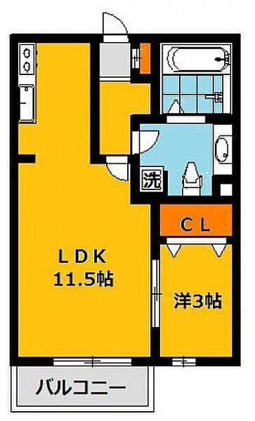 ヴォートル・メゾンA 202号室｜栃木県宇都宮市平松本町(賃貸アパート1LDK・2階・37.60㎡)の写真 その2