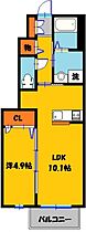 グランジュテ 101号室 ｜ 栃木県宇都宮市菊水町（賃貸アパート1LDK・1階・38.30㎡） その2