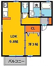 モンテベールIII 102号室 ｜ 栃木県宇都宮市雀の宮７丁目（賃貸アパート1LDK・1階・33.36㎡） その2