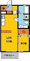 エスポワール川田Ｂ 201号室 ｜ 栃木県宇都宮市川田町（賃貸アパート1LDK・2階・33.39㎡） その2