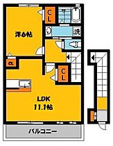 サンライズガーデンE 202号室 ｜ 栃木県宇都宮市茂原町（賃貸アパート1LDK・2階・46.09㎡） その2