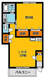 メルパルクハイツ 1LDKの間取図画像
