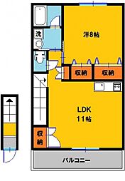 メルパルクハイツ 1LDKの間取図画像