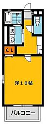 ジェントリー五代 1Kの間取図画像